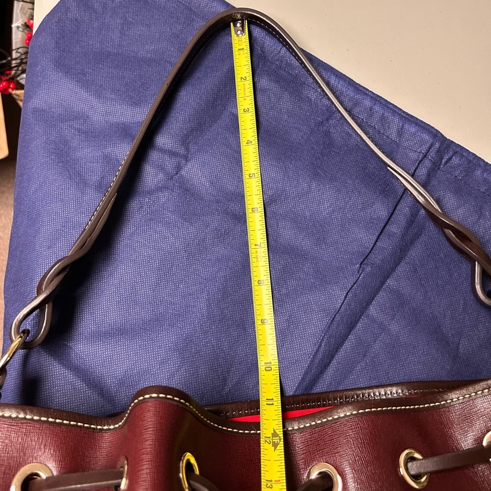 Dooney & Bourke Pebble Grain Tasha Drawstring Bordeaux Color Shoulder Bag - Picture 12 of 12